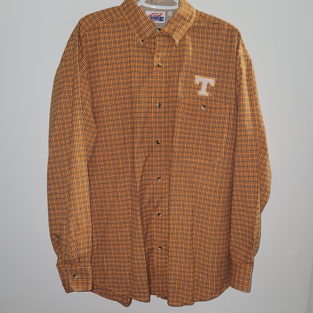 Spike Sports Tennessee Volunteers UT Long Sleeve Button Down Size Large Plaid